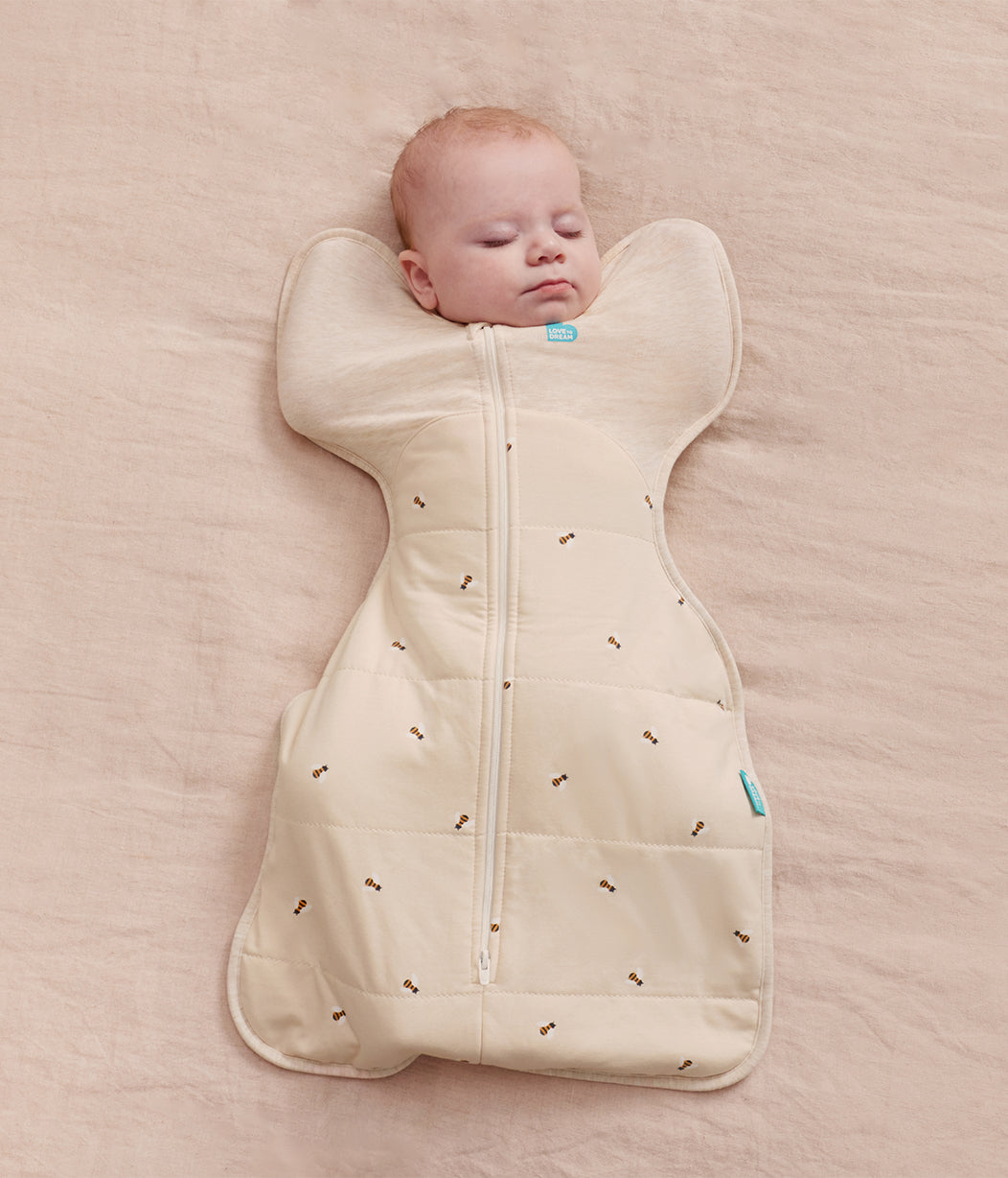 Swaddle Up™ Saco de arrullo 2.5 TOG Algodón acolchado Natural jaspeado Abejas