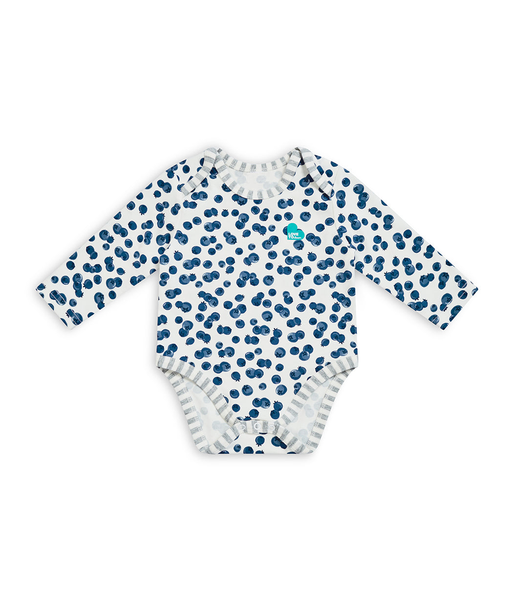 Bodysuit Long Sleeve Denim Blaubeeren Baumwolle