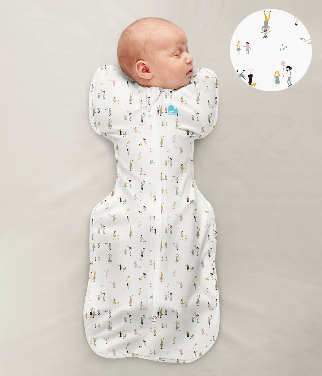 Swaddle Up™ Pucksack Gemäßigt (20-24°C) Weiß Gemeinschaftmuster Baumwolle