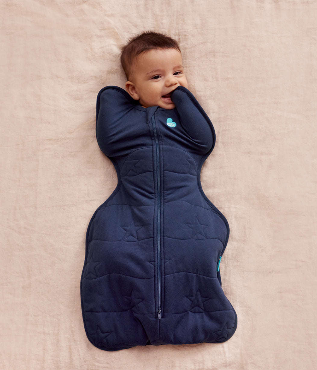 Swaddle Up Starter Bundle | 1.5 | 2.5 | 3.5 TOG | Marine Twinkle Embroidery | Storm Blue Pebbles | Marine Quilted Star