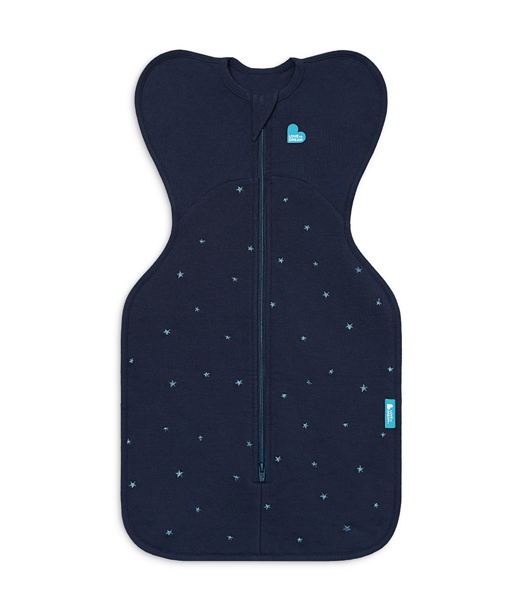 Swaddle Up™ Pucksack 1.5 TOG Baumwollfleece Marineblau Gestickter Funkelstern