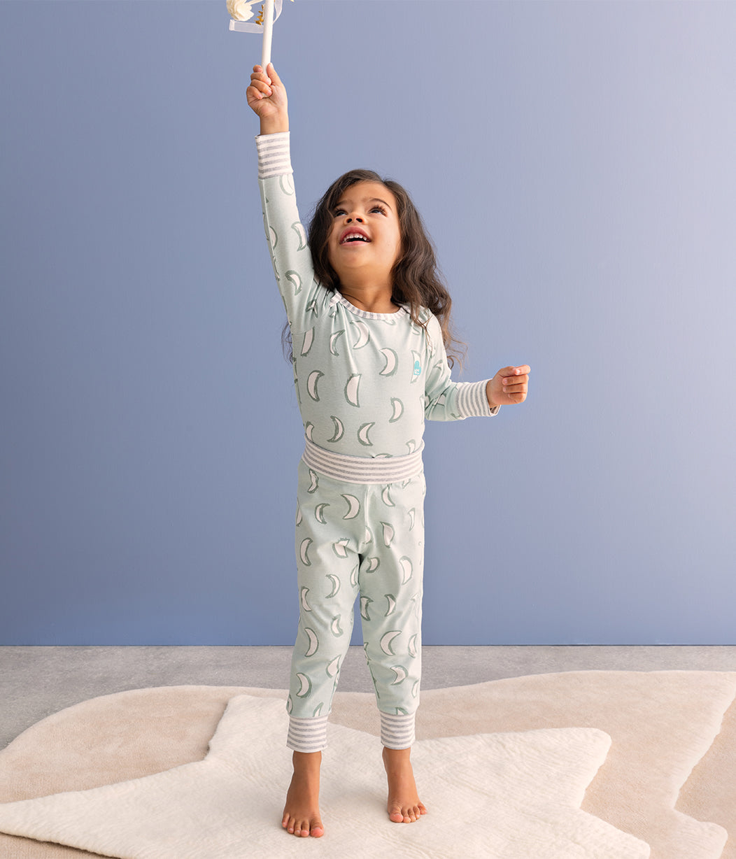 Kinder Langarm Pyjama-Set Oliv Eklipse Baumwolle