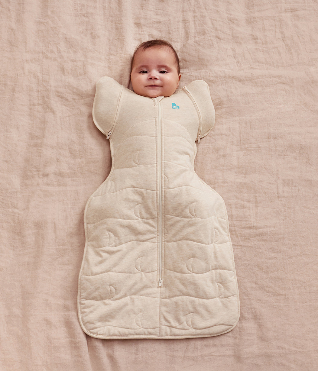Swaddle Up™ 2-in-1 Übergangspucksack 3.5 TOG Gesteppte Baumwolle Naturmeliert Gesteppter Mond