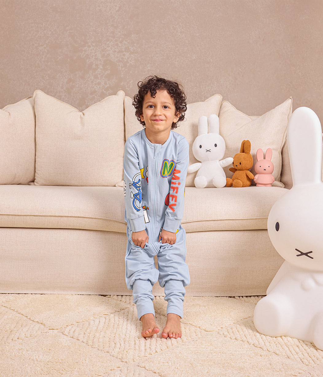 Sleep Suit Long Sleeve 1.0 TOG Cotton Blue Miffy Print