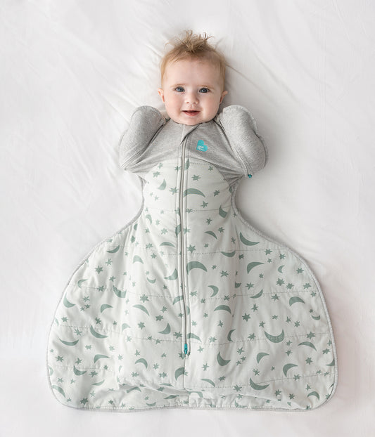 Swaddle Up™ Bolsa de transición Arnés de cadera 2.5 TOG Algodón Oliva Claro de luna