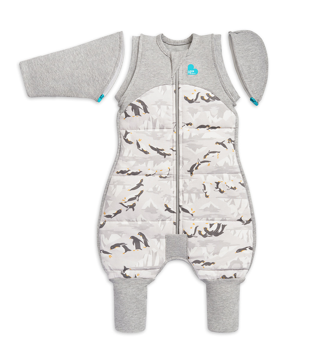 Swaddle Up™ Übergangsanzug Extra Warm Pinguin-Parade Grau