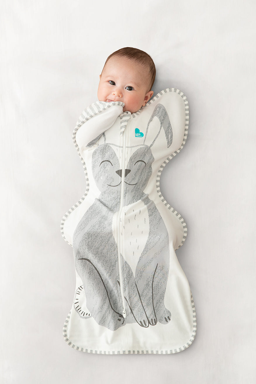 Swaddle Up™ Pucksack Gemäßigt (20-24°C) Grau Stevie der Hase Baumwolle