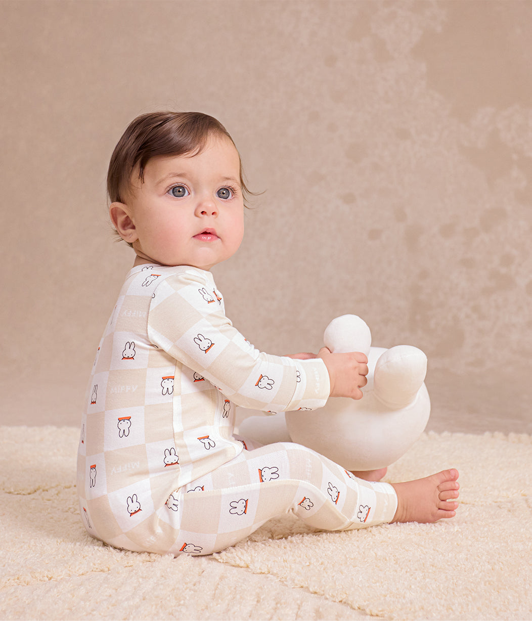 Pelele de algodón Abedul Miffy a cuadros