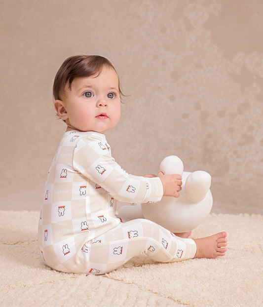 Strampler Baumwolle Birke Miffy Karomuster