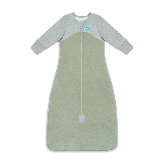 Saco de dormir manga larga 1,5 TOG algodón orgánico Oliva