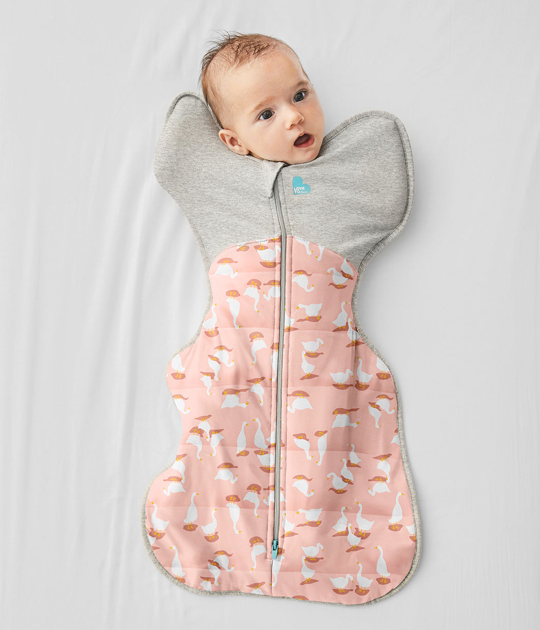 Swaddle Up™ Pucksack Kühl (16-20°C) Altrosa Dumme Gans Gesteppte Baumwolle