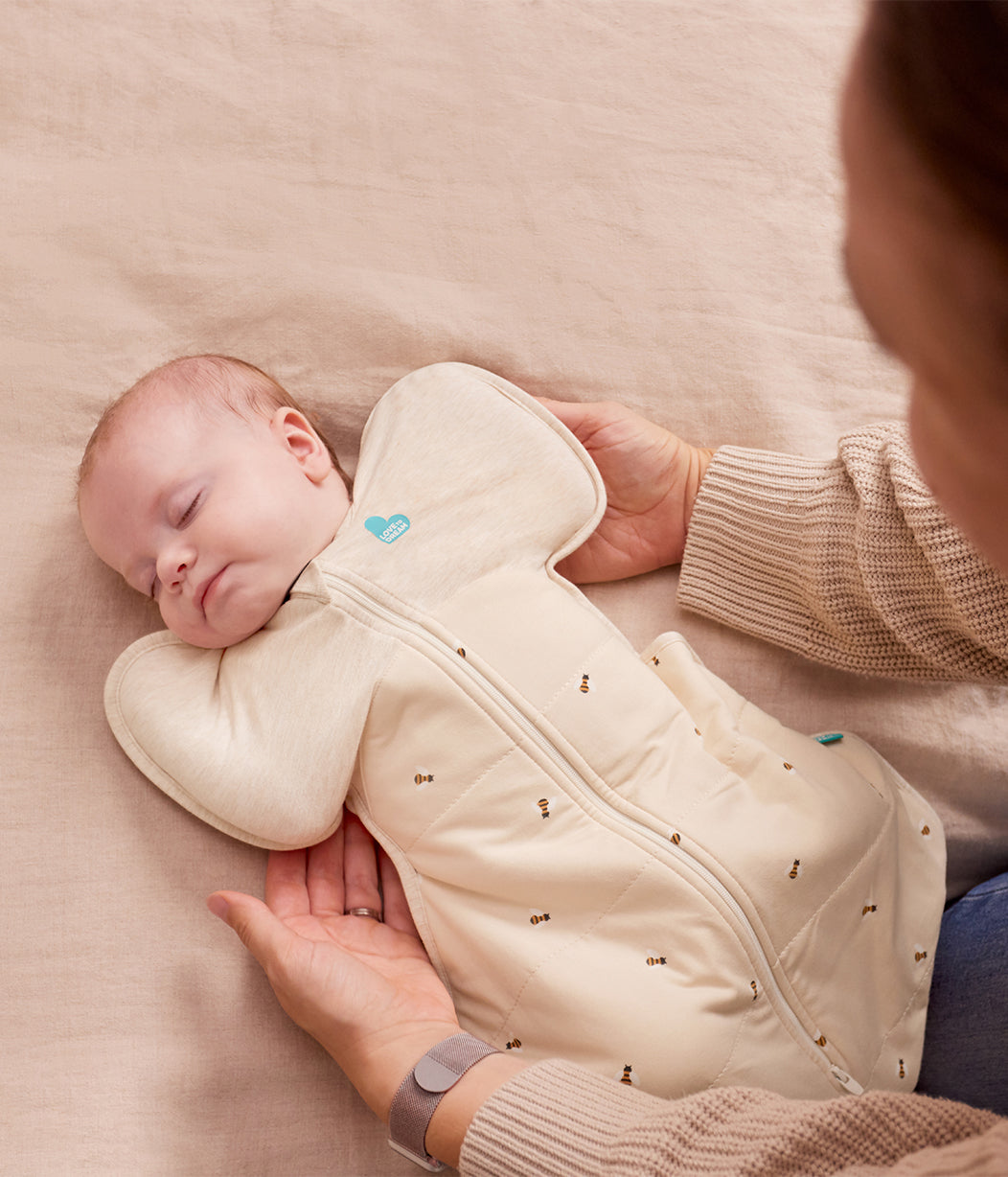 Swaddle Up™ Saco de arrullo 2.5 TOG Algodón acolchado Natural jaspeado Abejas