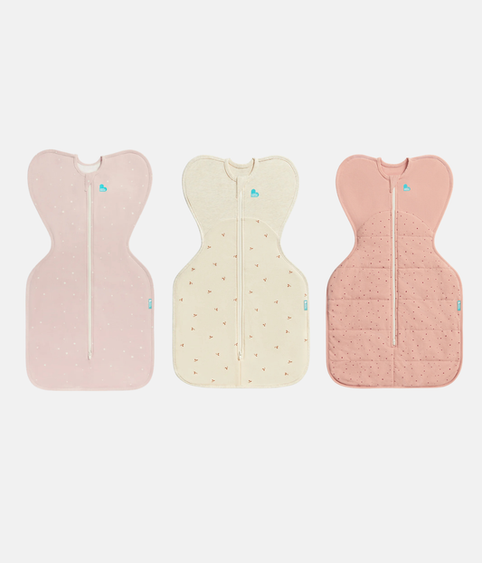 Swaddle Up Starter Set | 1,0 TOG | Blanco Nubes Conejitos | Blanco Soñador | Jaspeado Natural