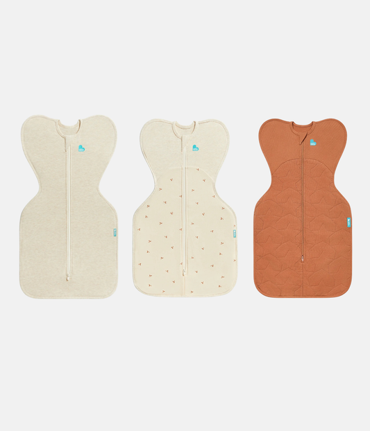 Swaddle Up Starter Set | 1,0 TOG | Blanco Nubes Conejitos | Blanco Soñador | Jaspeado Natural