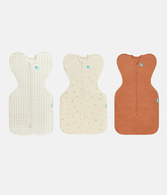 Swaddle Up Starter Set | 1,0 TOG | Blanco Nubes Conejitos | Blanco Soñador | Jaspeado Natural