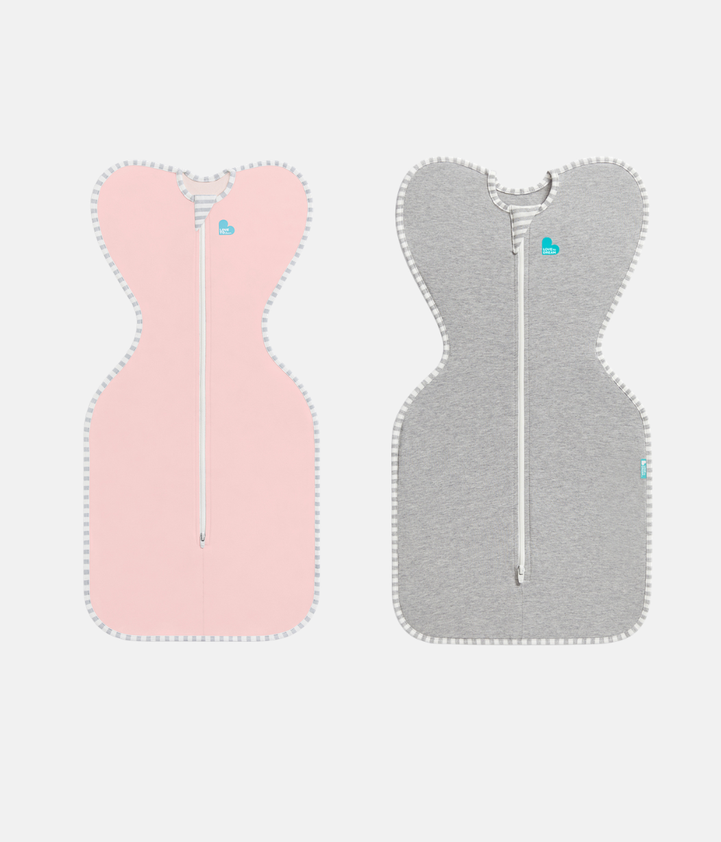 Swaddle Up Starter Set | 1,0 TOG | Blanco Nubes Conejitos | Blanco Soñador | Jaspeado Natural