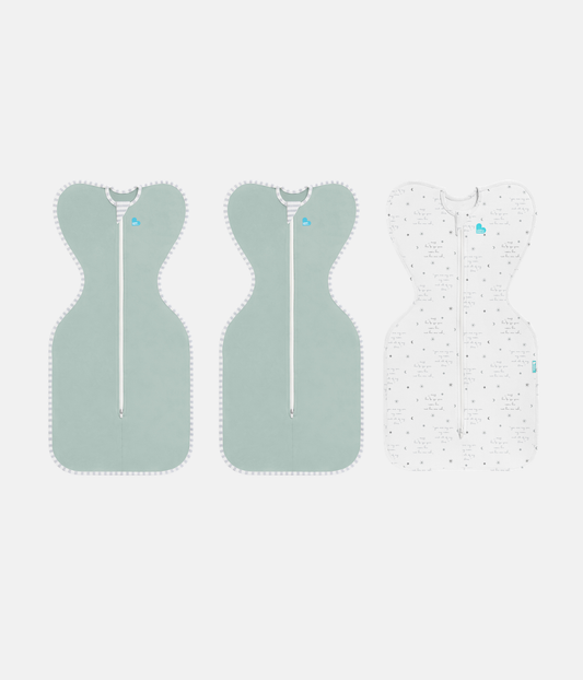 Swaddle Up Starter Set | 1,0 TOG | Blanco Nubes Conejitos | Blanco Soñador | Jaspeado Natural