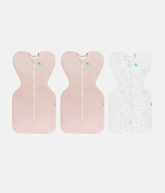 Swaddle Up Starter Set | 1,0 TOG | Blanco Nubes Conejitos | Blanco Soñador | Jaspeado Natural