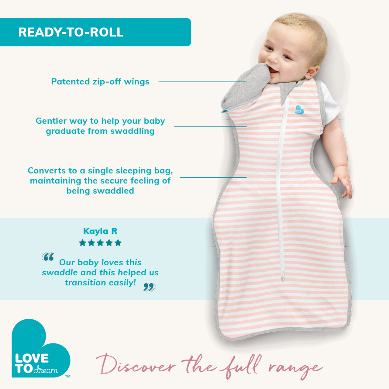 Swaddle Up™ Übergangspucksack Bio-Baumwolle Himmlische Punkte Mintgrün