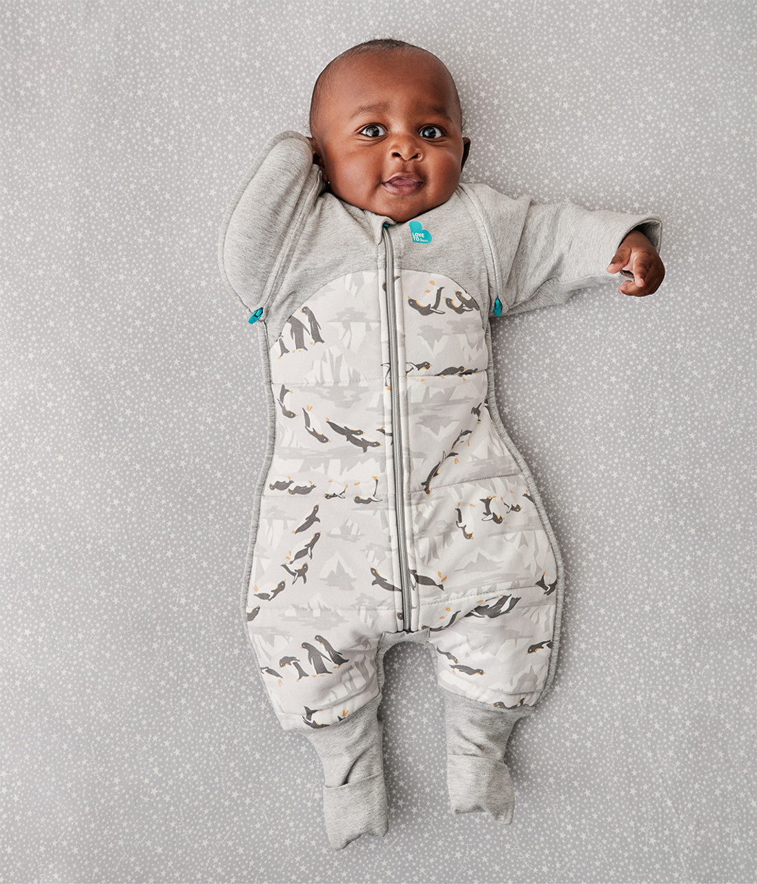 Swaddle Up™ Übergangsanzug Extra Warm Pinguin-Parade Grau