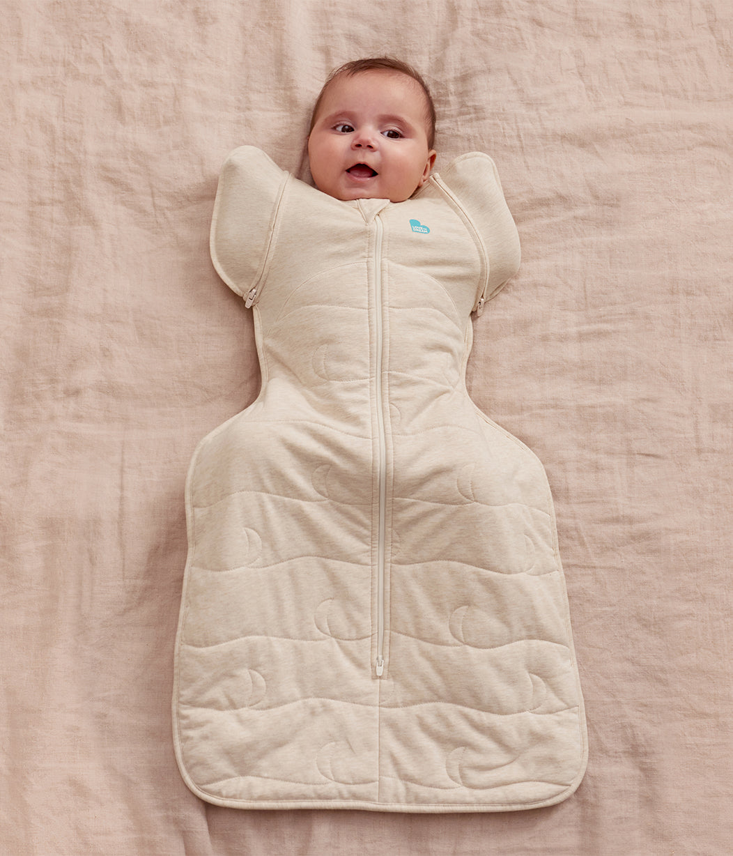 Swaddle Up™ 2-in-1 Übergangspucksack 3.5 TOG Gesteppte Baumwolle Naturmeliert Gesteppter Mond