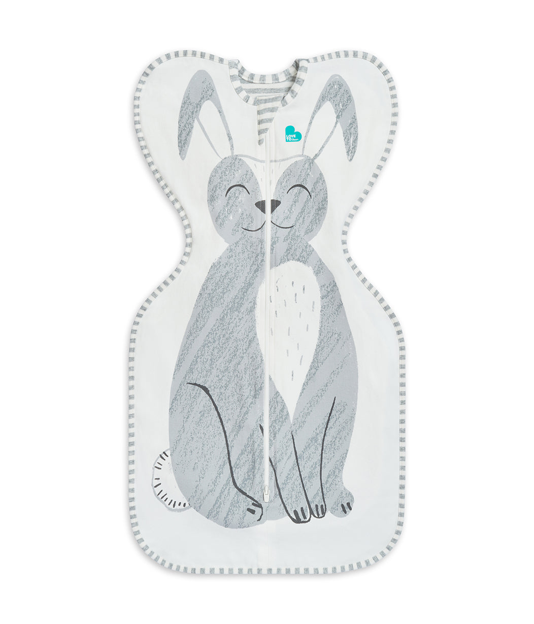 Swaddle Up™ Pucksack Gemäßigt (20-24°C) Grau Stevie der Hase Baumwolle