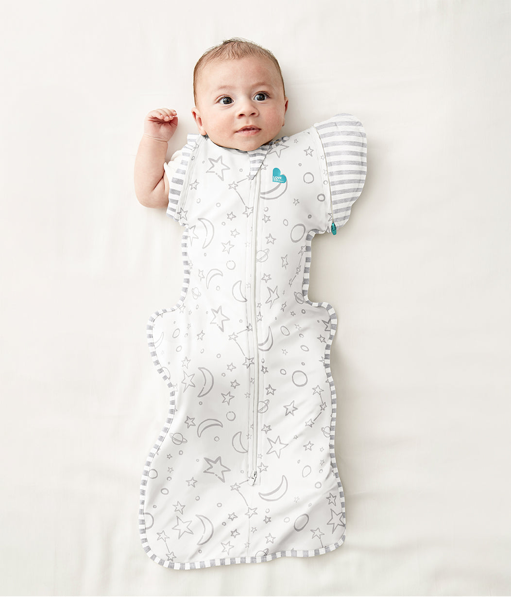 Swaddle Up™ Übergangspucksack Gemäßigt (20-24°C) Creme Sterne und Mond Viskose aus Bambus