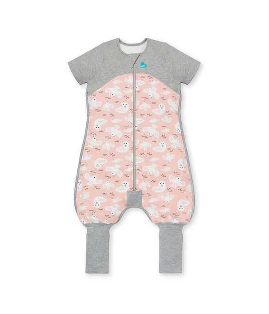 Sleep Suit Short Sleeve 1.5 TOG Organic Cotton Rose Doves