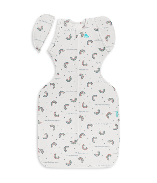 Swaddle Up™ Übergangspucksack 1.0 TOG Baumwolle Weiß Regenbogen Traum