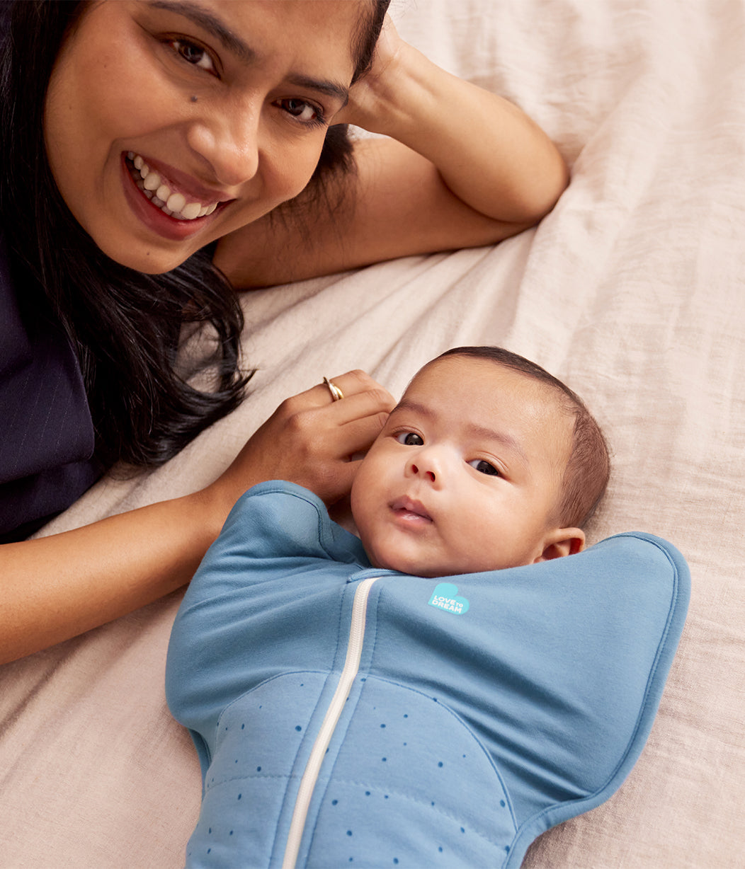 Swaddle Up™ Pucksack 2.5 TOG Baumwolle Sturmblau Steinchen