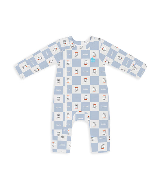 Strampler Baumwolle Blau Miffy Karomuster