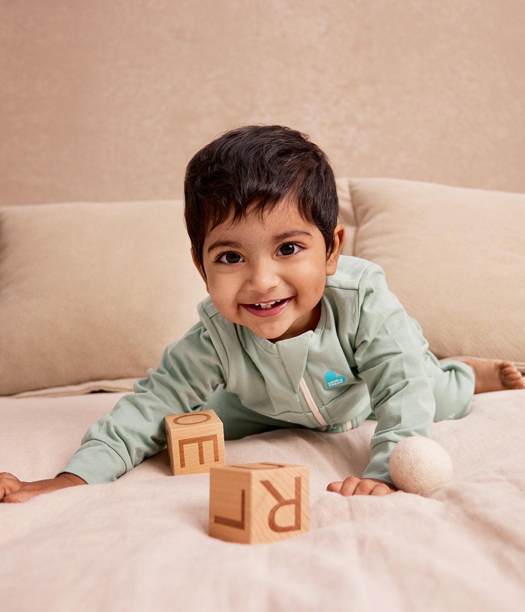 Schlafanzug langarm 1.5 TOG Baumwolle Oliv Zweige