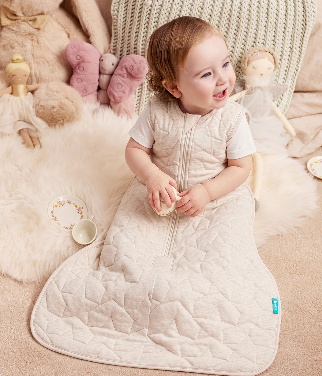 Sleep Bag Bundle | 1.5 | 2.5 TOG | Marine Twinkle Embroidery | Oatmeal Quilted Star