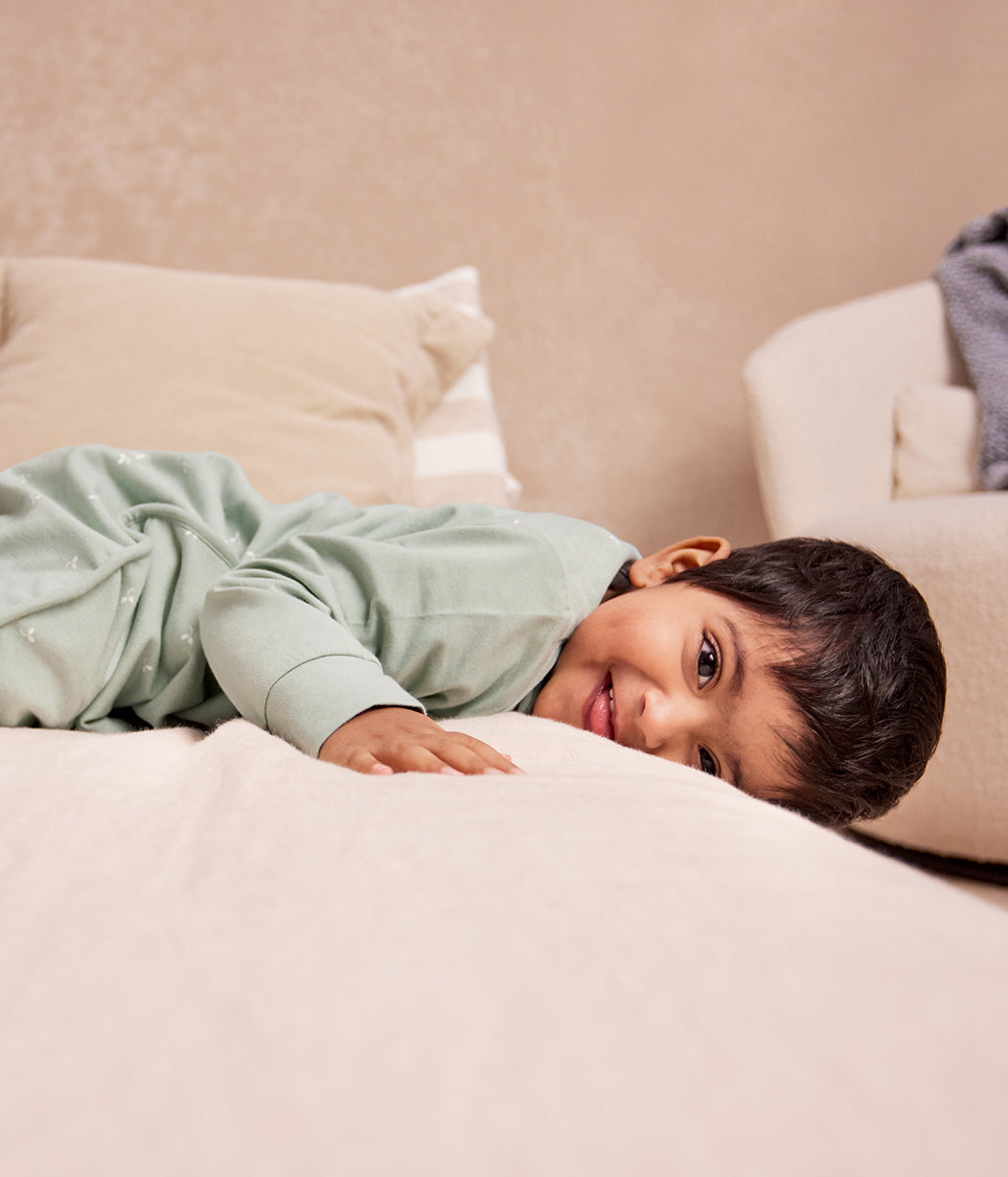 Schlafanzug langarm 1.5 TOG Baumwolle Oliv Zweige