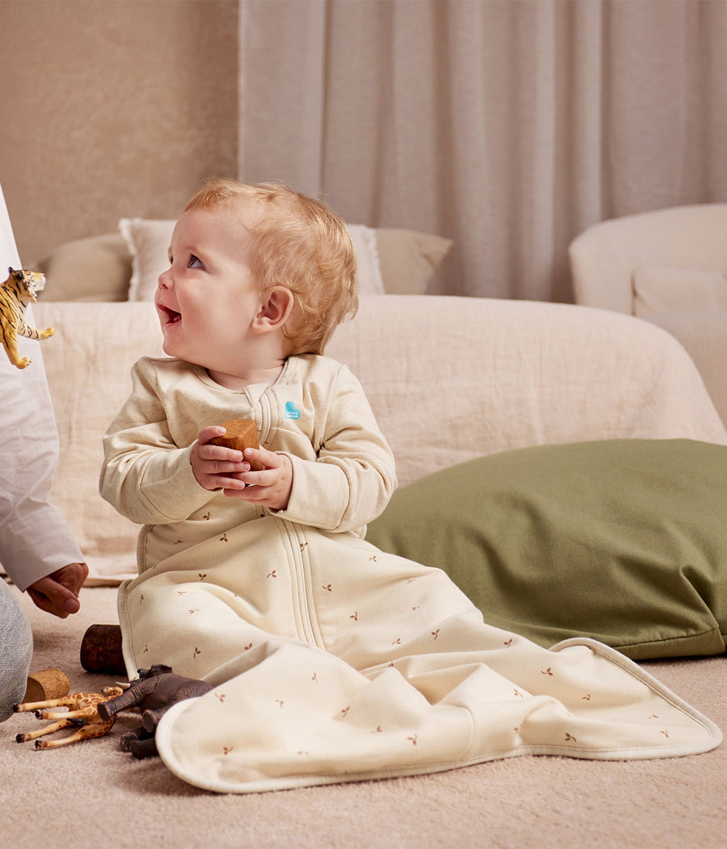 Sleep Bag Long Sleeve 1.5 TOG Cotton Oatmeal Twigs