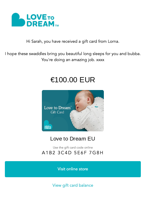 Love to Dream Tarjeta regalo