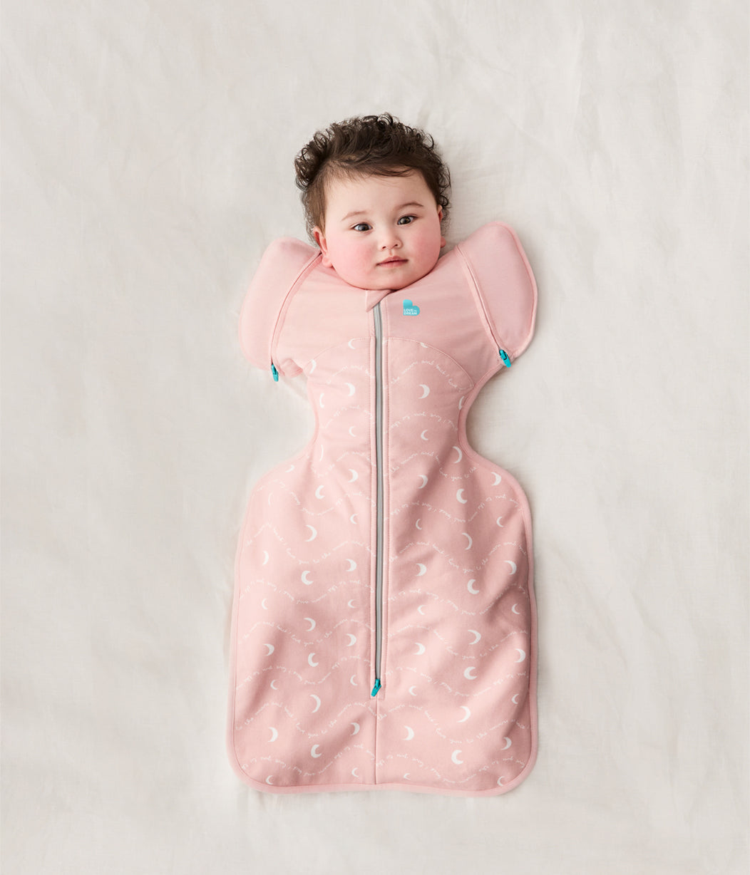 Swaddle Up™ Übergangspucksack 1.5 TOG Baumwolle Altrosa Mond und zurück