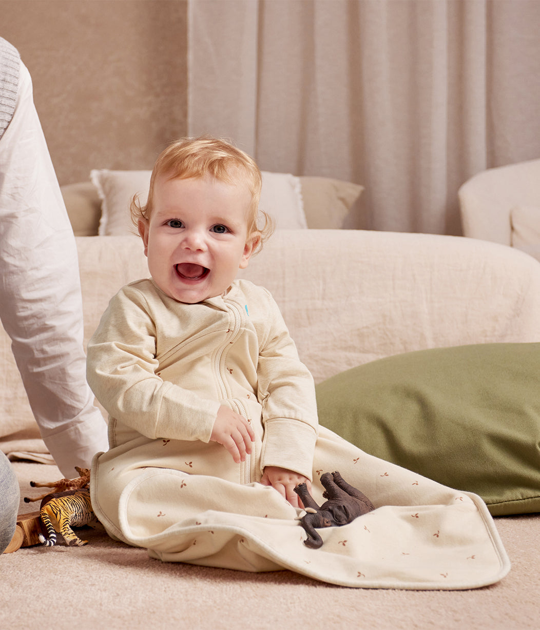 Sleep Bag Long Sleeve 1.5 TOG Cotton Oatmeal Twigs