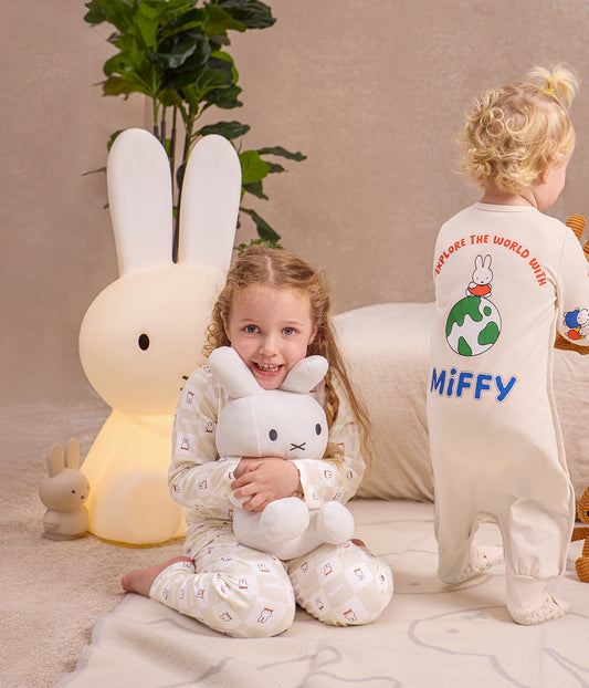 Kinder Langarm Pyjama-Set Viskose aus Bambus Birke Miffy Karomuster