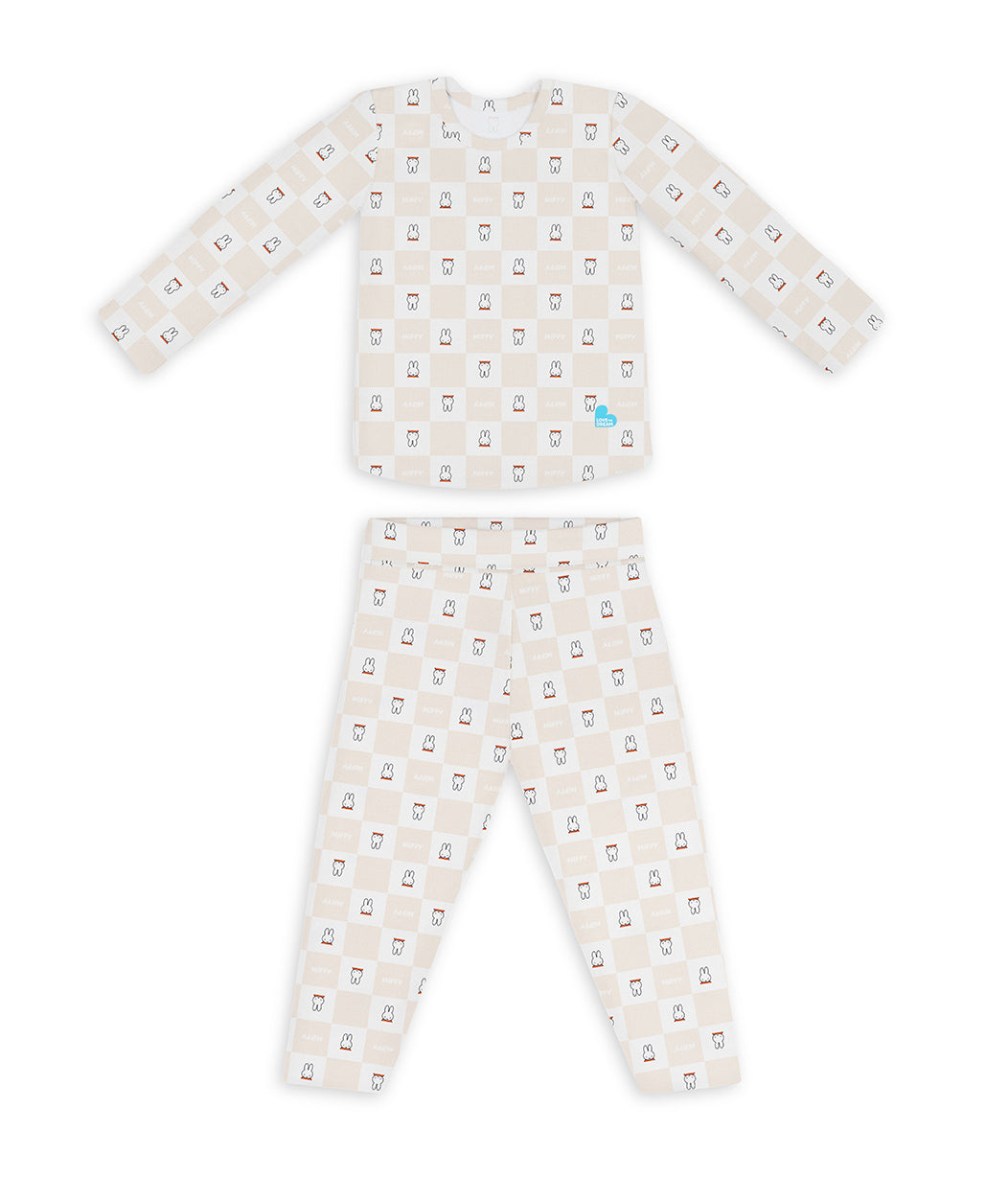 Kinder Langarm Pyjama-Set Viskose aus Bambus Birke Miffy Karomuster