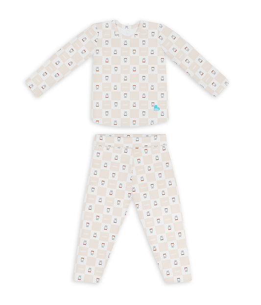 Kinder Langarm Pyjama-Set Viskose aus Bambus Birke Miffy Karomuster