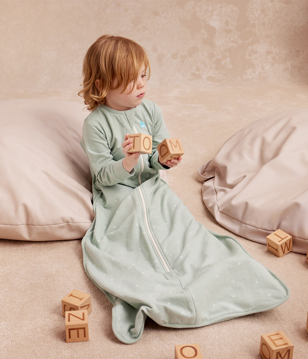 Schlafsack langarm 1.5 TOG Baumwolle Oliv Zweige