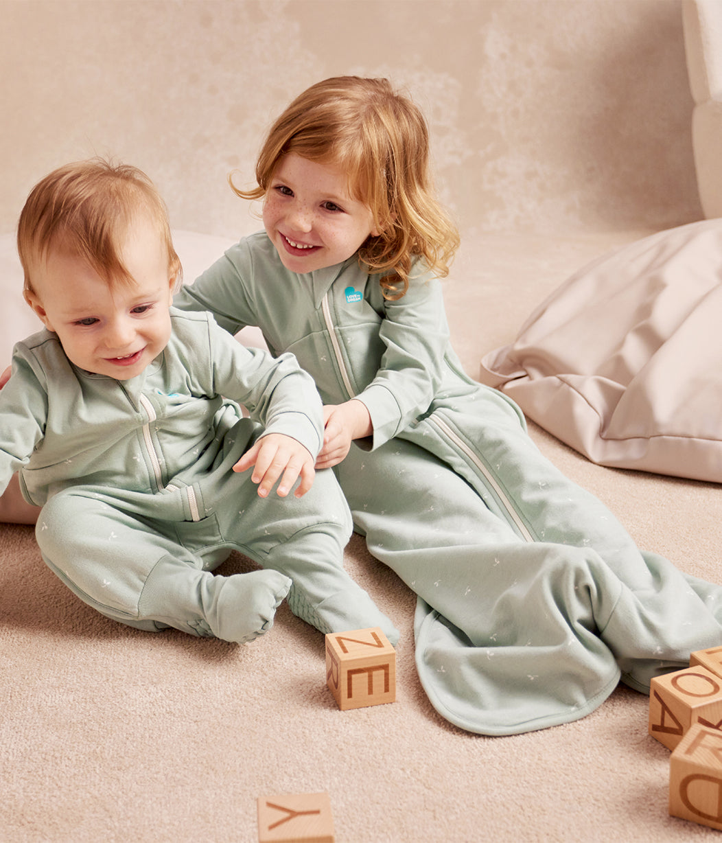 Schlafsack langarm 1.5 TOG Baumwolle Oliv Zweige