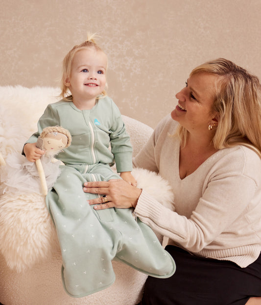 Sleep Bag Long Sleeve 1.5 TOG Cotton Olive Twigs