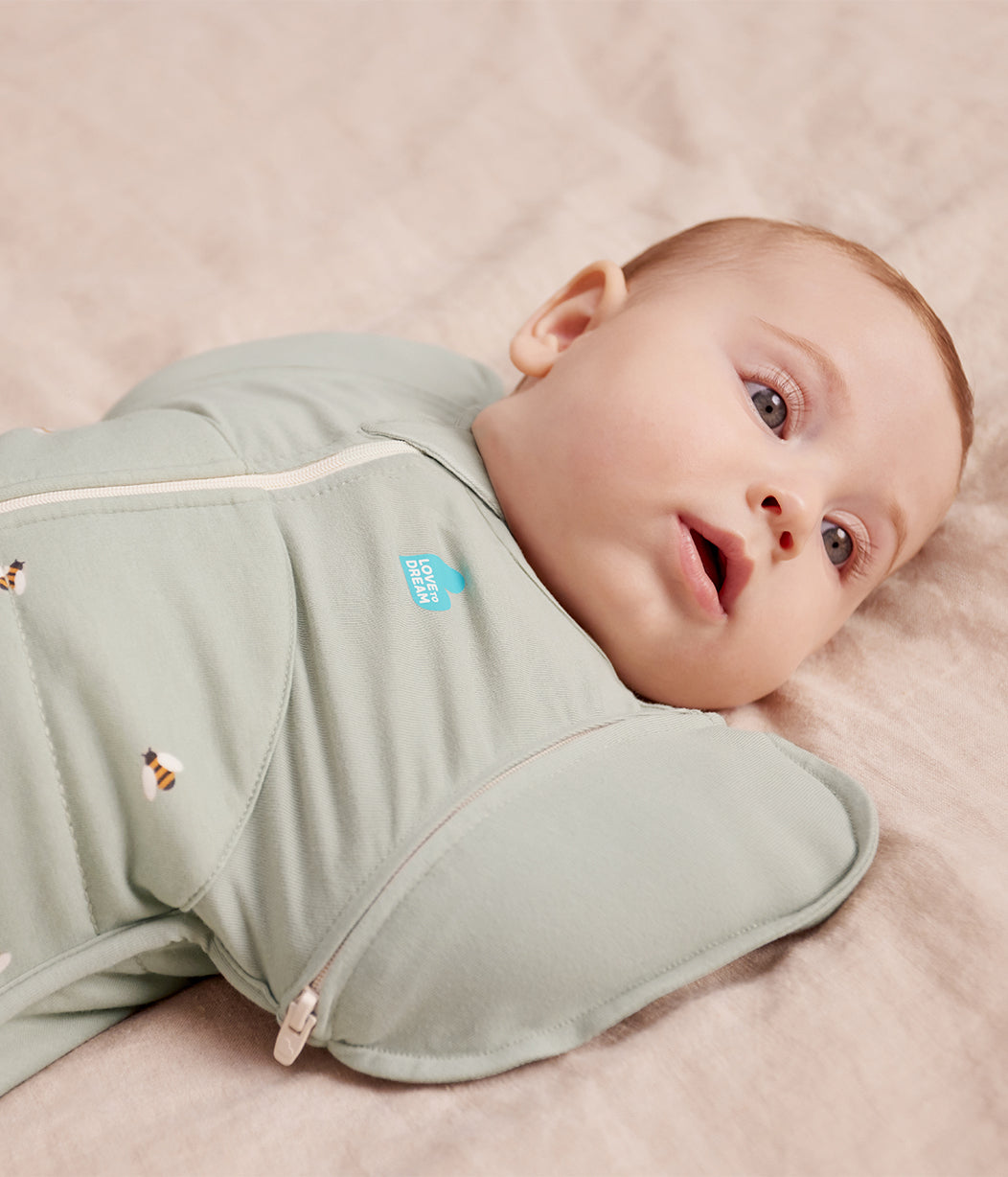 Saco de Transición Swaddle Up™ 2.5 TOG Algodón Olive Bees