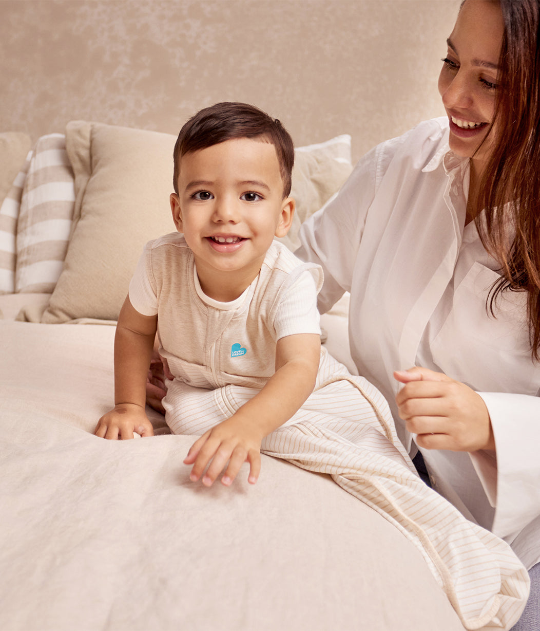 Saco de Dormir sin Mangas 0.2 TOG Algodón Beige Rayas marineras