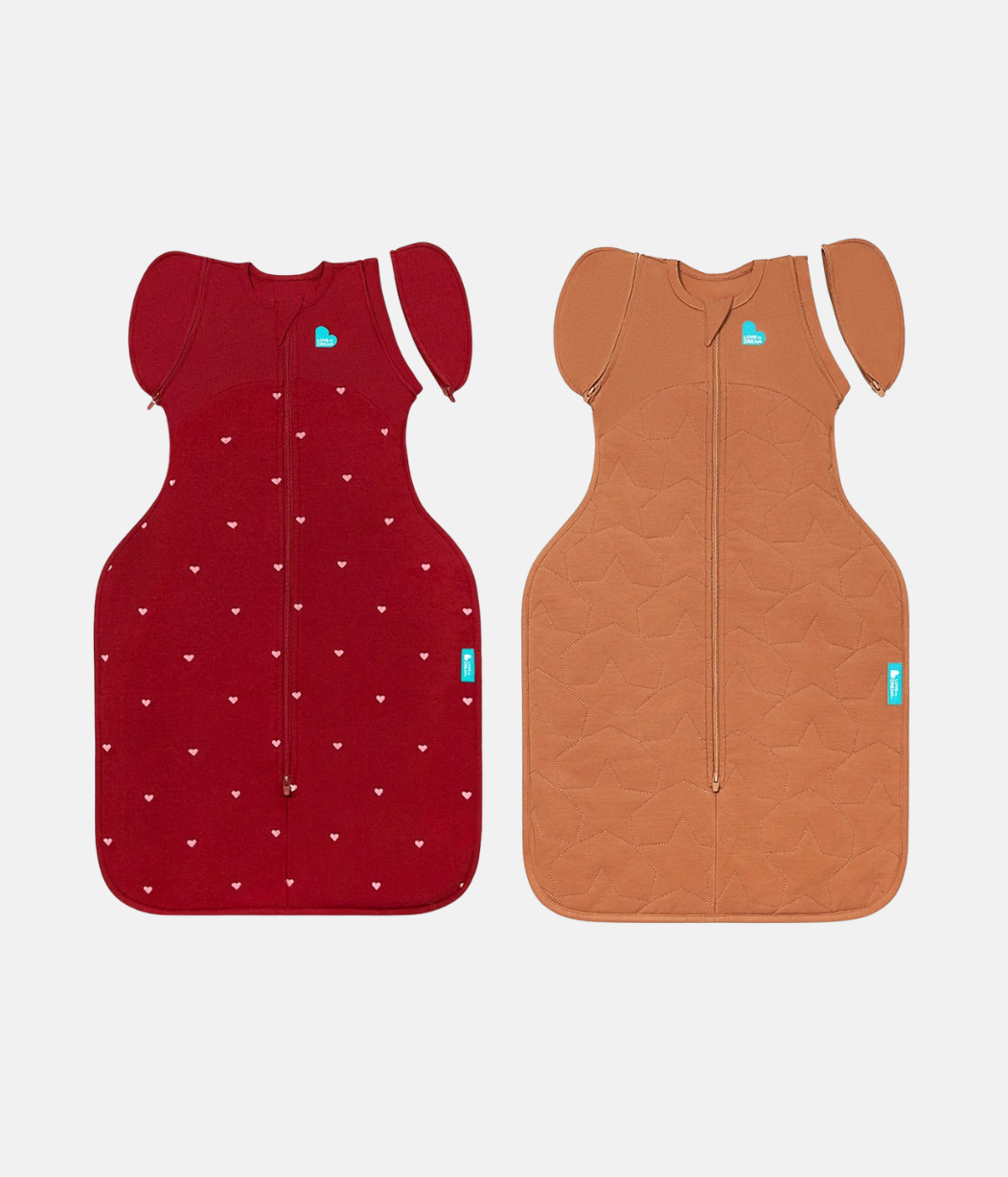 Übergangs-Bundle | 1,5 | 2,5 TOG | Bordeauxrot Herzen | Haselnuss Stern