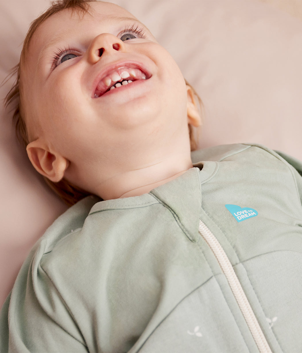 Schlafanzug langarm 1.5 TOG Baumwolle Oliv Zweige