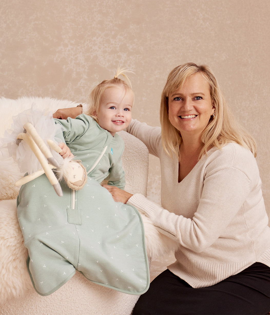 Schlafsack langarm 1.5 TOG Baumwolle Oliv Zweige