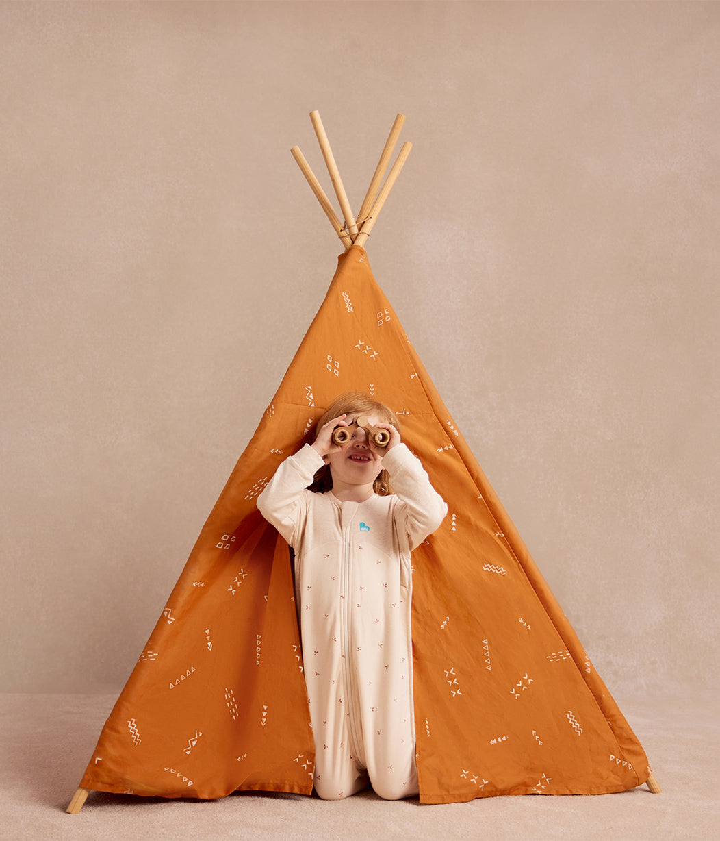 Schlafanzug langarm 1.5 TOG Baumwolle Naturmeliert Zweige